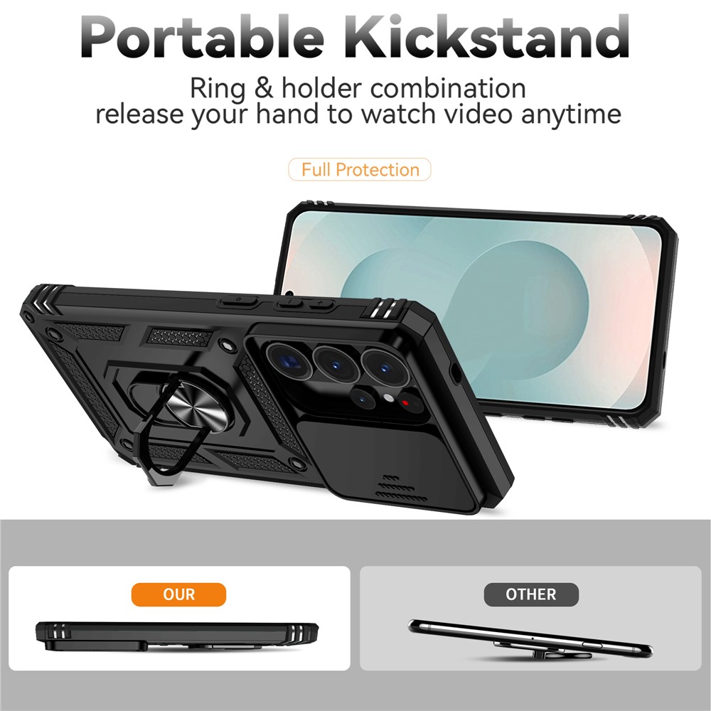  Samsung Galaxy S26 Ultra Skal CamShield Ring Hybrid Svart - Teknikhallen.se