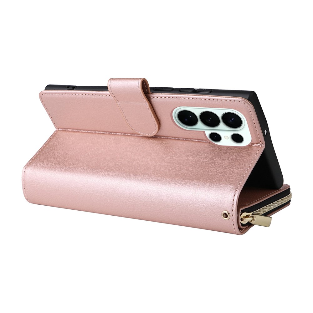  Samsung Galaxy S26 Ultra Fodral Multifuntionellt Läder Roséguld - Teknikhallen.se
