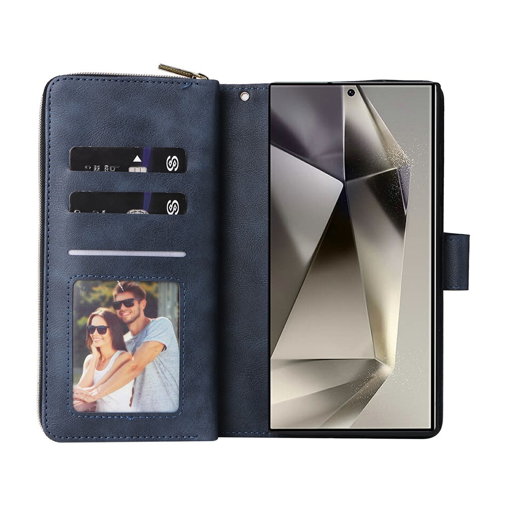  Samsung Galaxy S26 Ultra Fodral Multifuntionellt Läder Blå - Teknikhallen.se
