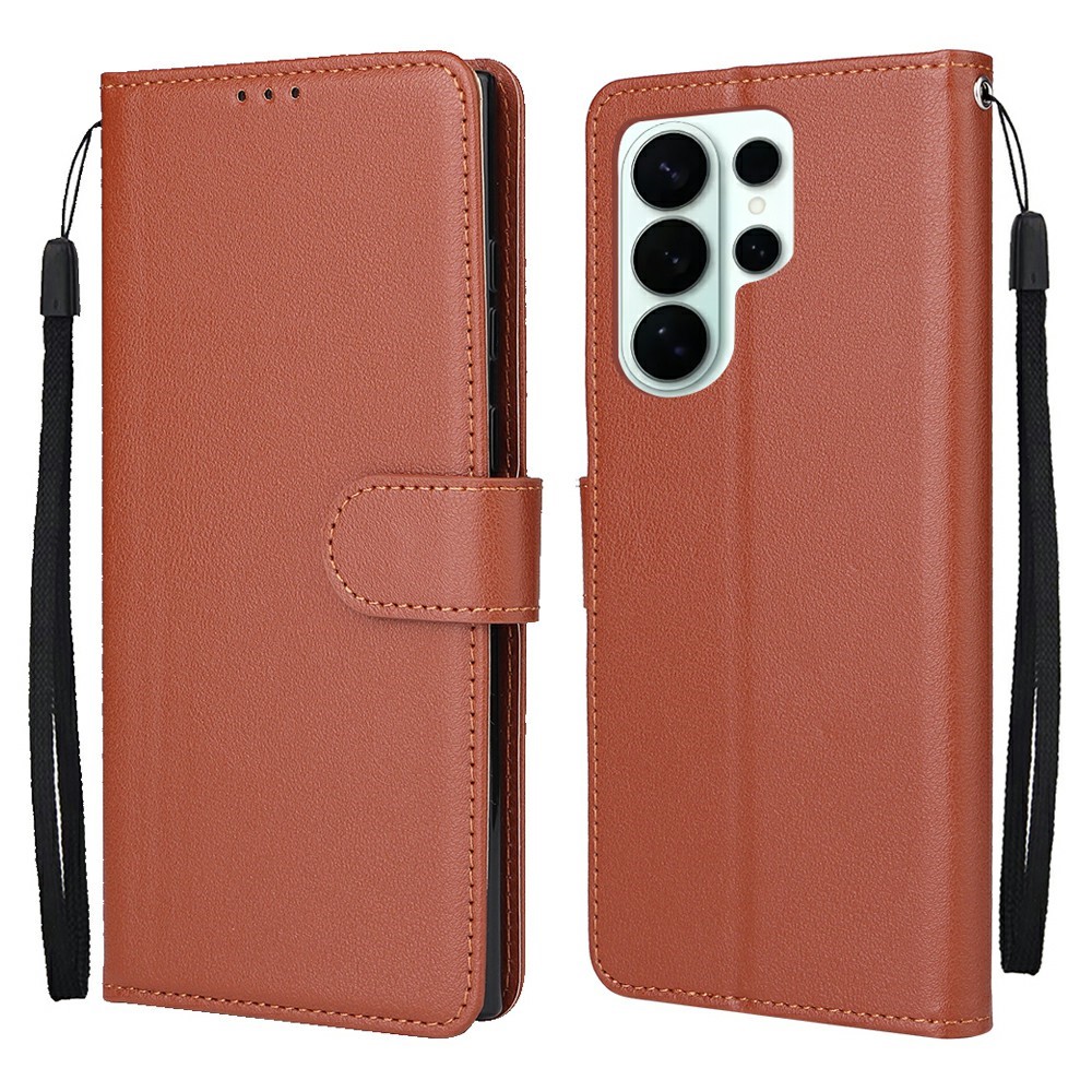  Samsung Galaxy S26 Ultra Fodral Läder Brun - Teknikhallen.se