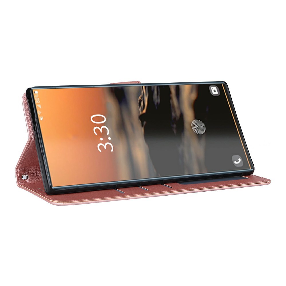  Samsung Galaxy S26 Ultra Fodral Läder Roséguld - Teknikhallen.se