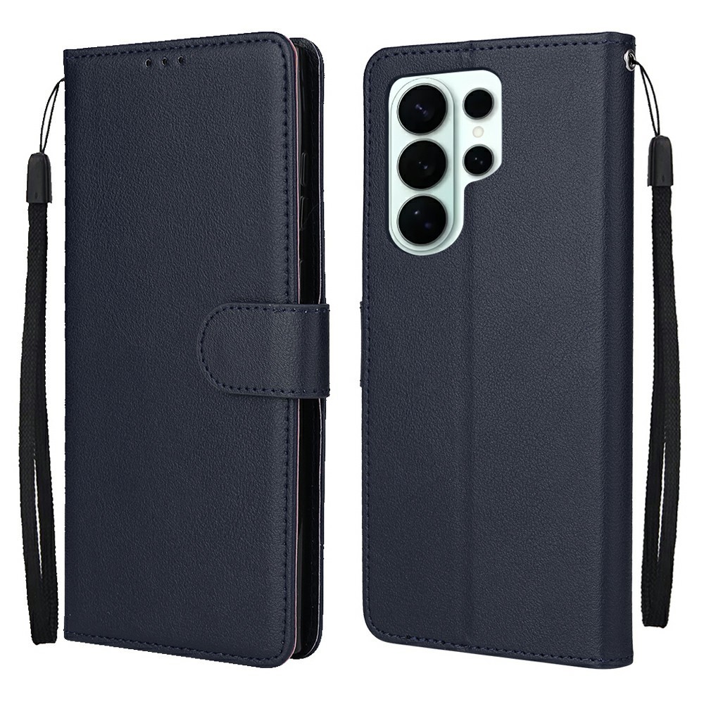  Samsung Galaxy S26 Ultra Fodral Läder Blå - Teknikhallen.se