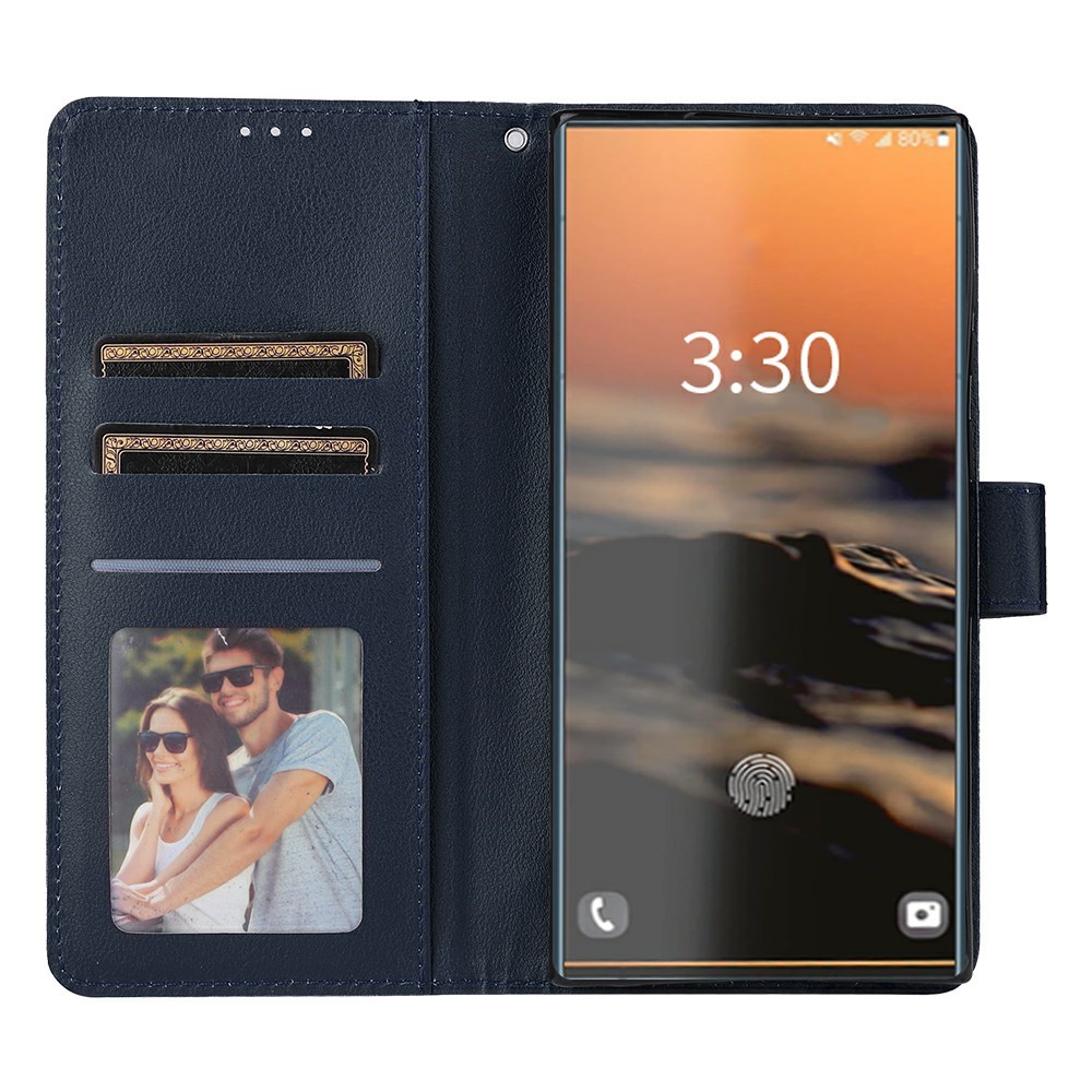  Samsung Galaxy S26 Ultra Fodral Läder Blå - Teknikhallen.se