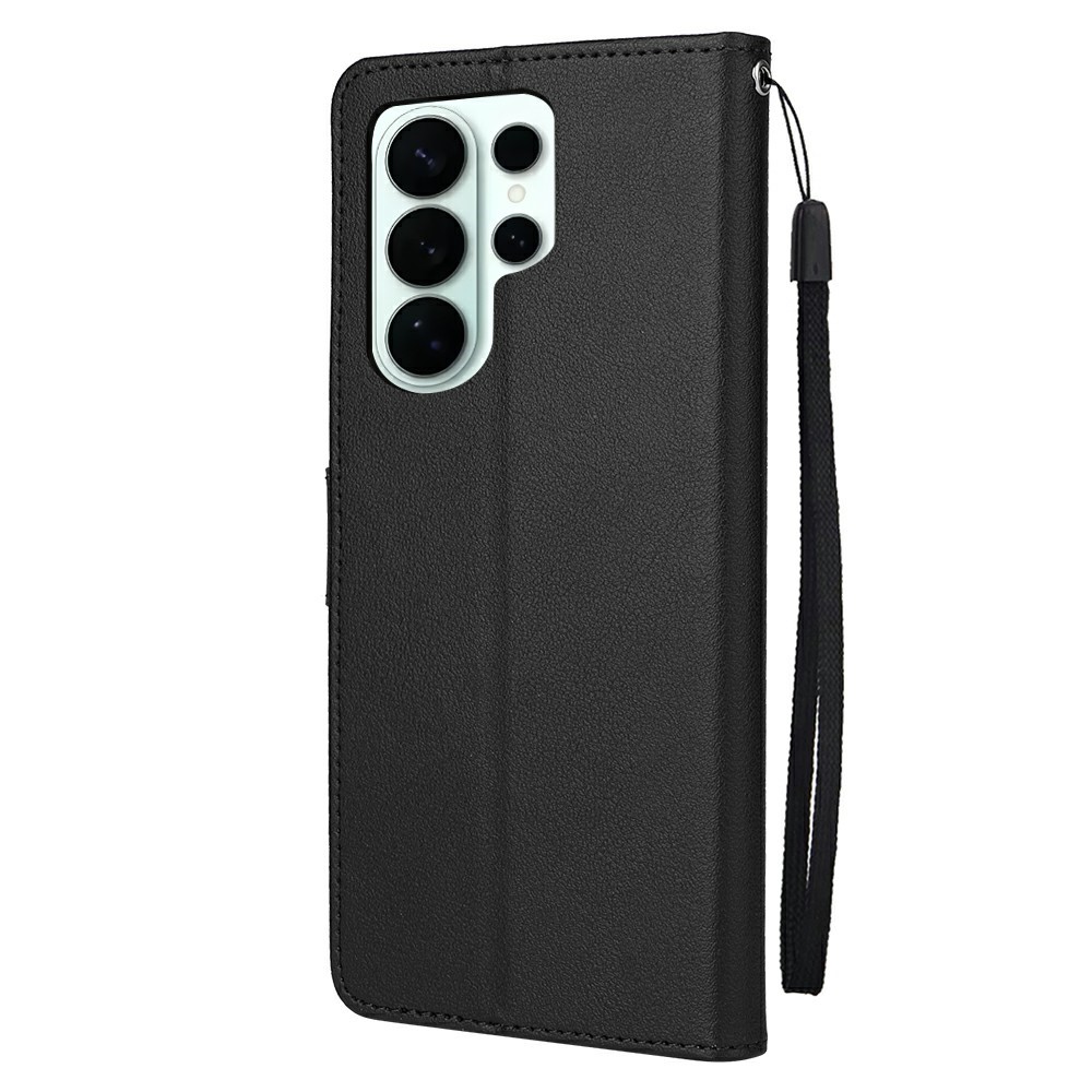  Samsung Galaxy S26 Ultra Fodral Läder Svart - Teknikhallen.se