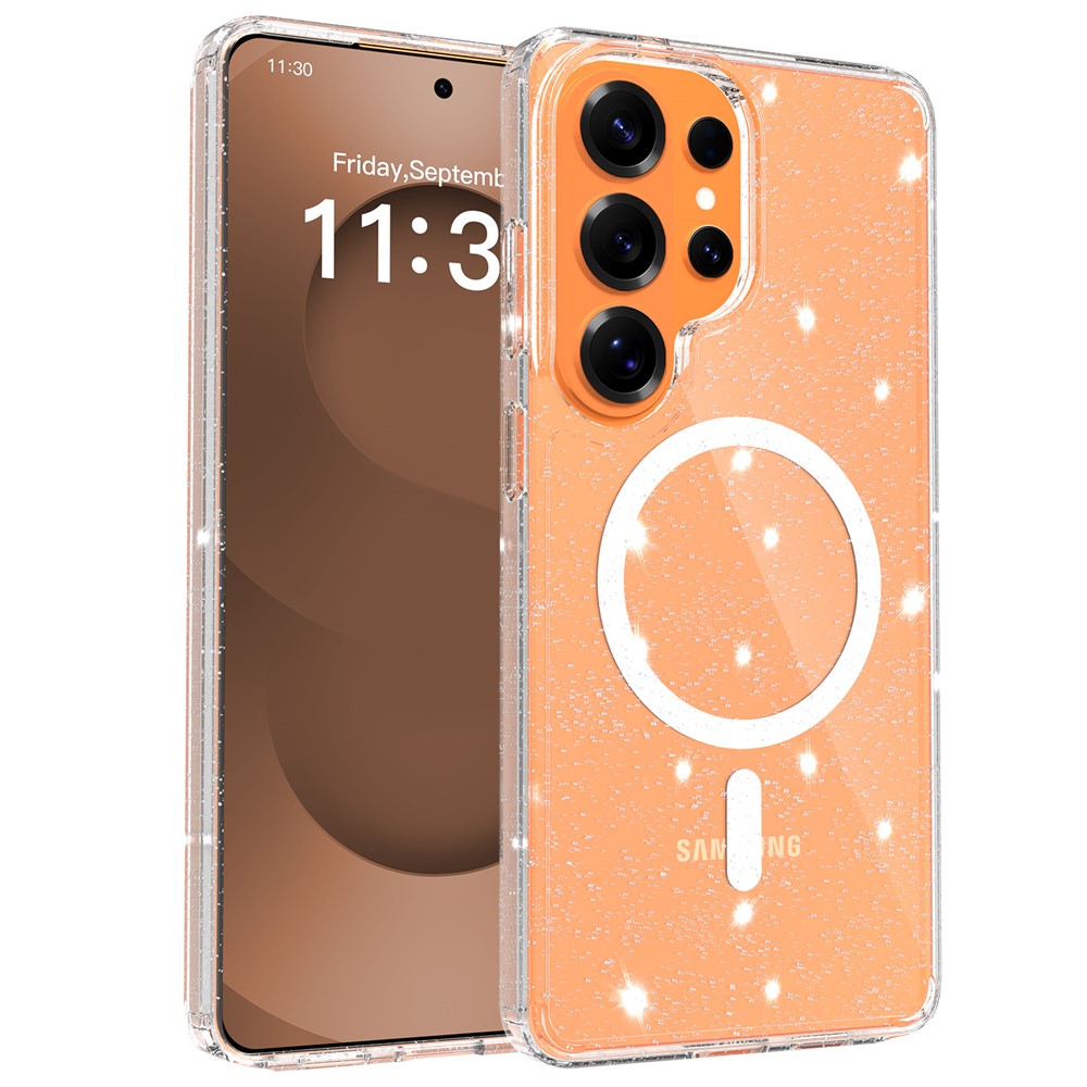  Samsung Galaxy S26 Ultra Skal MagSafe Glitter Transparent - Teknikhallen.se