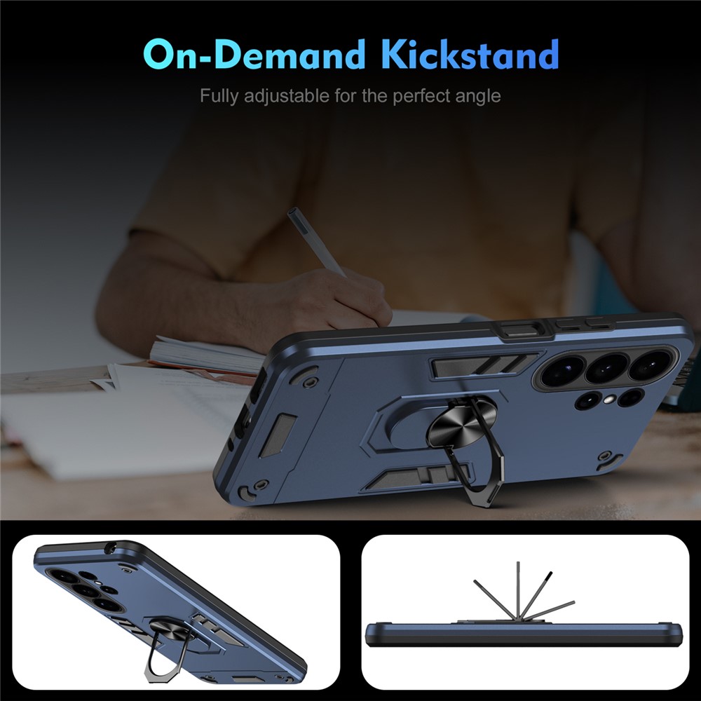  Samsung Galaxy S26 Ultra Skal Ring Hybrid Armor Blå - Teknikhallen.se
