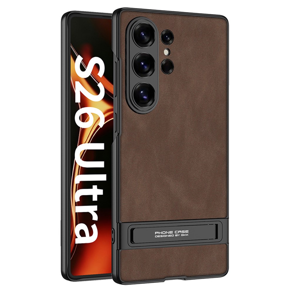 GKK GKK Samsung Galaxy S26 Ultra Skal Kickstand Läder Brun - Teknikhallen.se