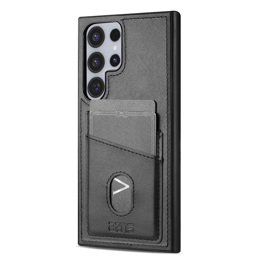AZNS AZNS Samsung Galaxy S26 Ultra Skal Med Kortfack Läder Svart - Teknikhallen.se
