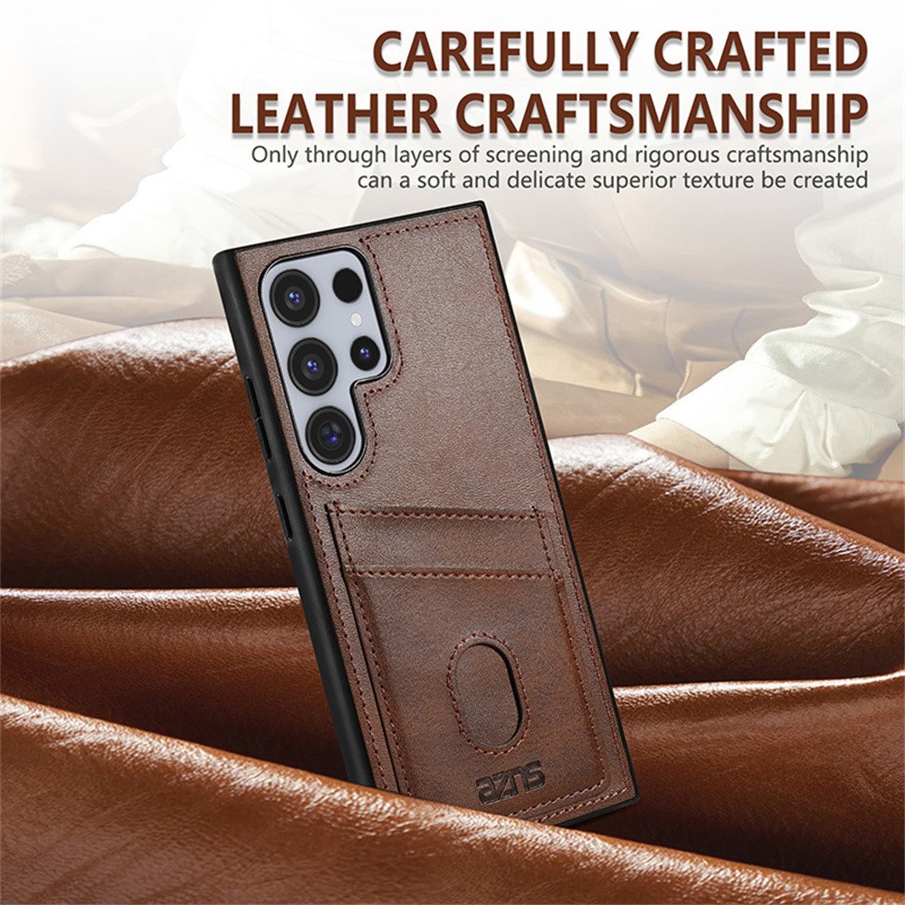 AZNS AZNS Samsung Galaxy S26 Ultra Skal Med Kortfack Läder Roséguld - Teknikhallen.se