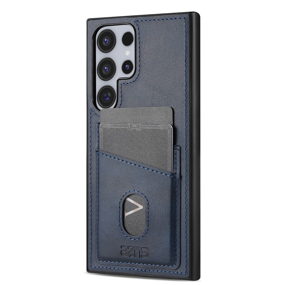 AZNS AZNS Samsung Galaxy S26 Ultra Skal Med Kortfack Läder Blå - Teknikhallen.se