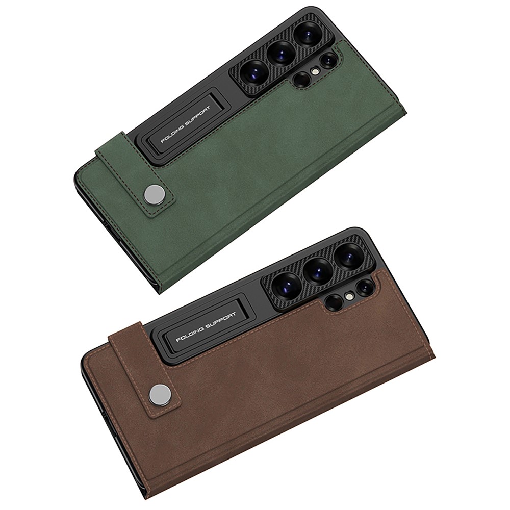 GKK GKK Samsung Galaxy S26 Ultra Fodral Kickstand Läder Grå - Teknikhallen.se