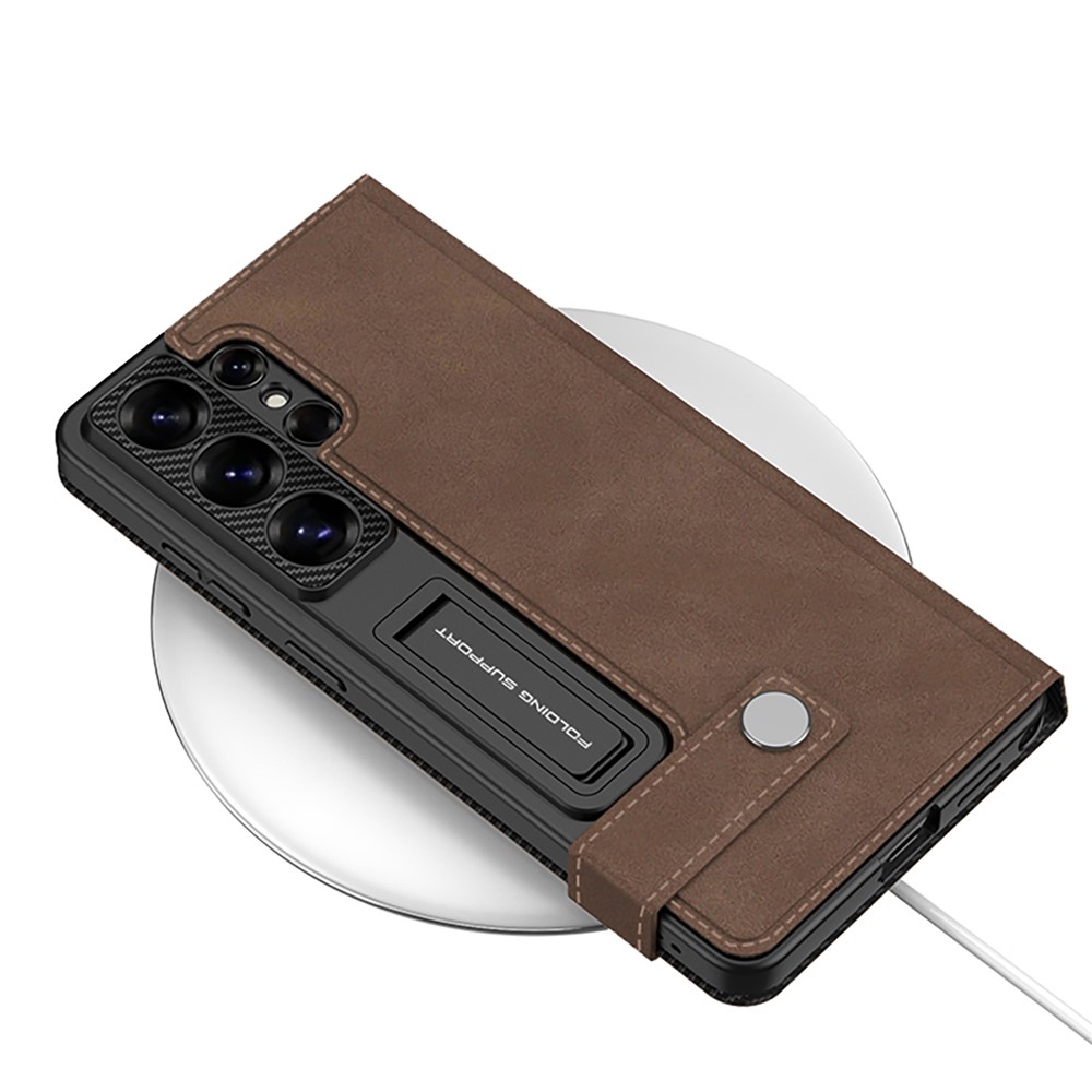 GKK GKK Samsung Galaxy S26 Ultra Fodral Kickstand Läder Grön - Teknikhallen.se