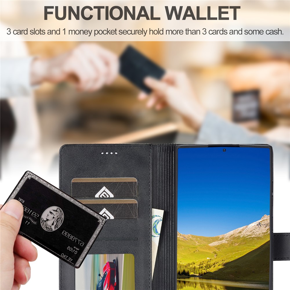 LC.IMEEKE LC.IMEEKE Samsung Galaxy S26 Ultra Fodral Läder Svart - Teknikhallen.se