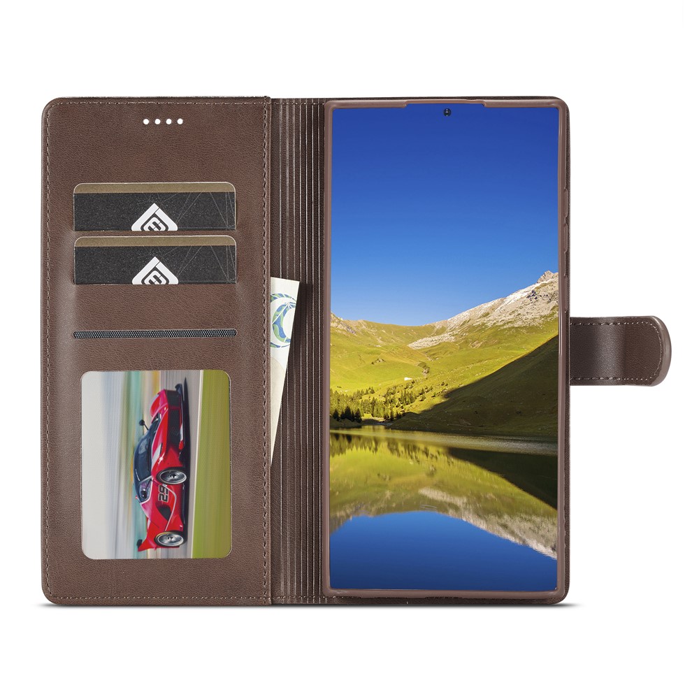 LC.IMEEKE LC.IMEEKE Samsung Galaxy S26 Ultra Fodral Läder Brun - Teknikhallen.se