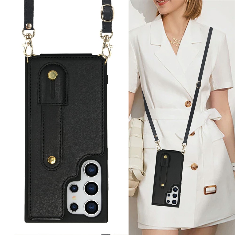  Samsung Galaxy S26 Ultra Skal Multifunktionellt Läder Svart - Teknikhallen.se