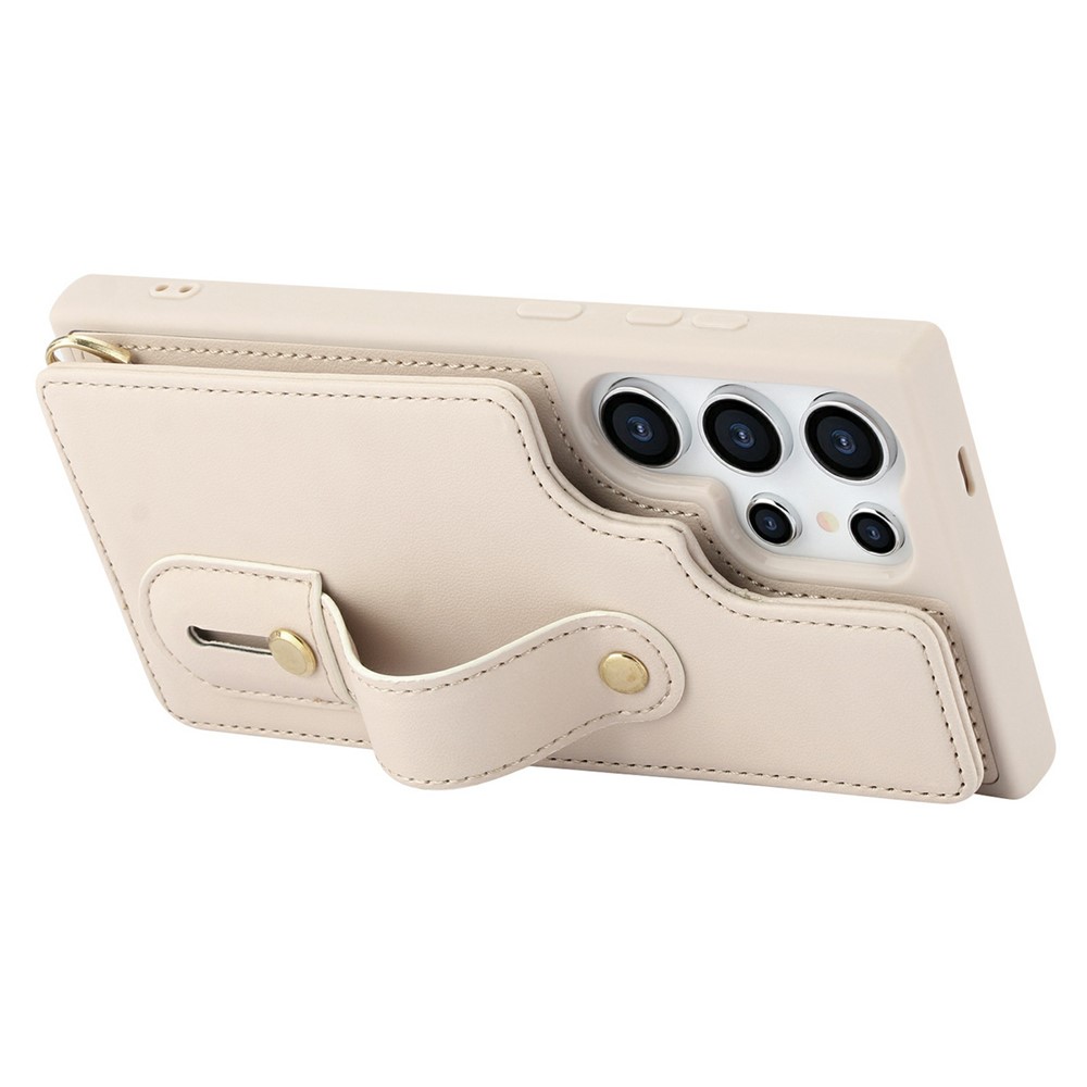  Samsung Galaxy S26 Ultra Skal Multifunktionellt Läder Beige - Teknikhallen.se