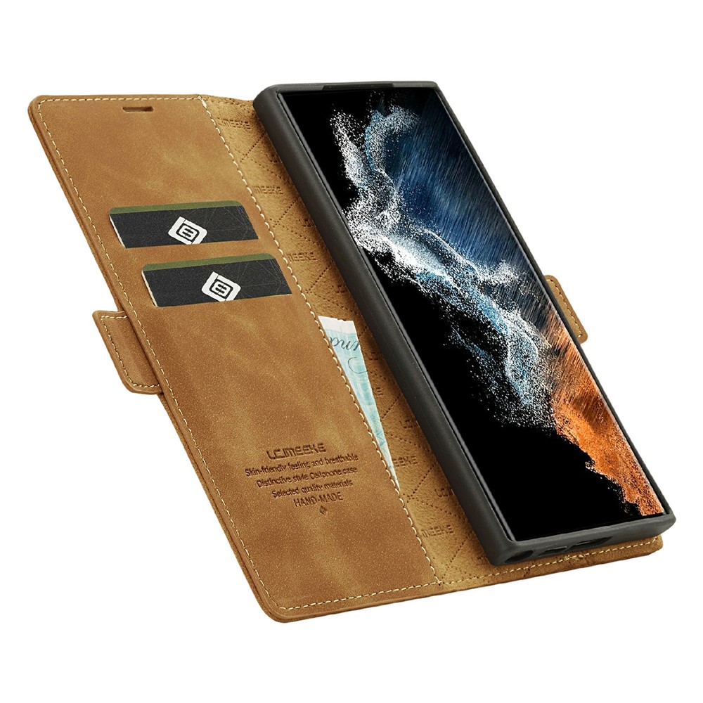 LC.IMEEKE LC.IMEEKE Samsung Galaxy S26 Ultra Fodral Läder Brun - Teknikhallen.se