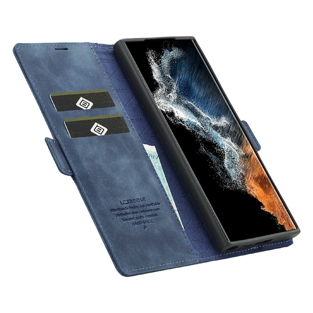 LC.IMEEKE LC.IMEEKE Samsung Galaxy S26 Ultra Fodral Läder Blå - Teknikhallen.se