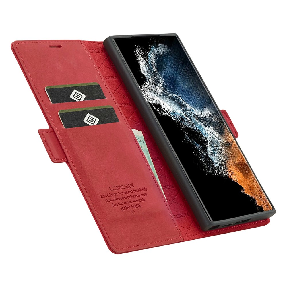 LC.IMEEKE LC.IMEEKE Samsung Galaxy S26 Ultra Fodral Läder Röd - Teknikhallen.se