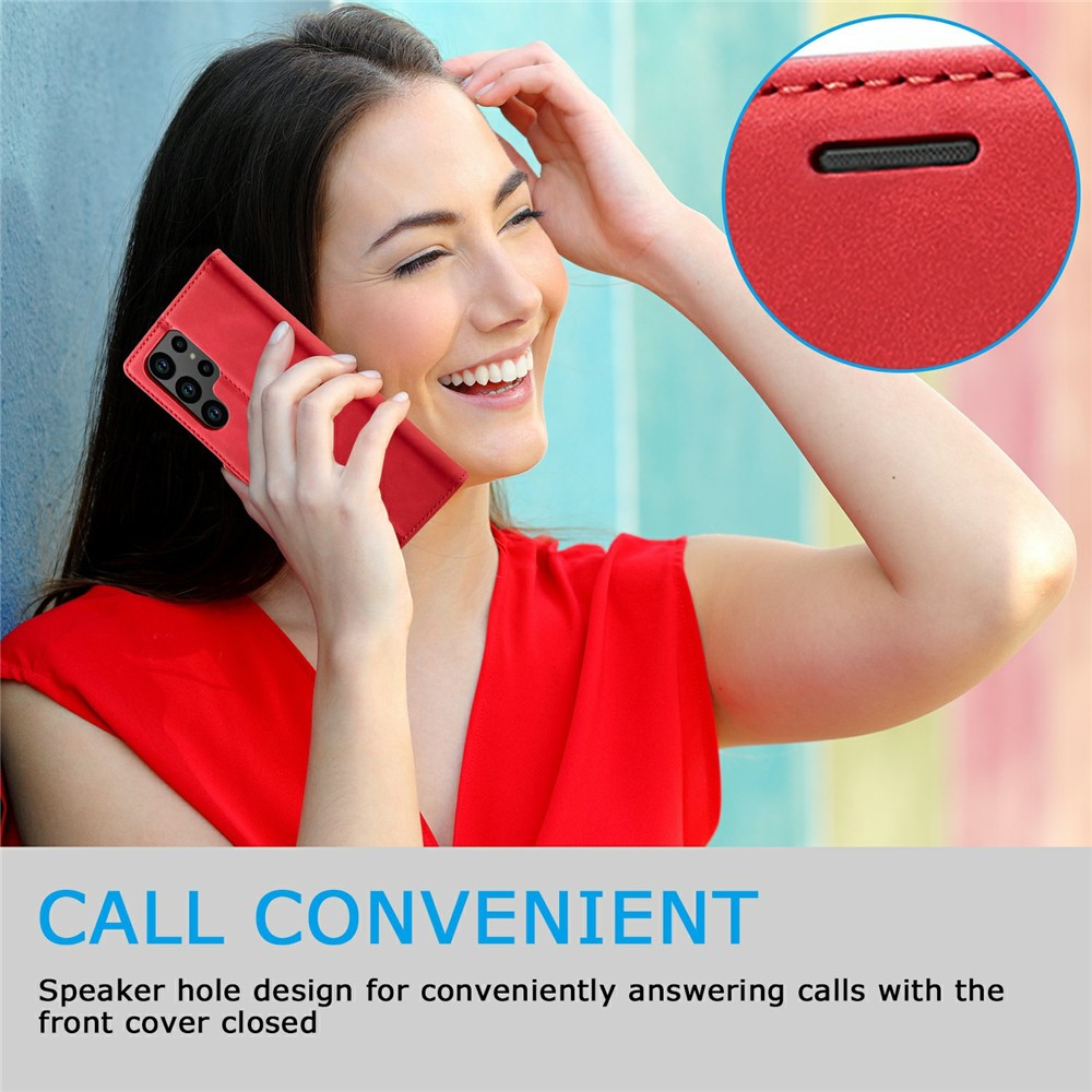 LC.IMEEKE LC.IMEEKE Samsung Galaxy S26 Ultra Fodral Läder Röd - Teknikhallen.se