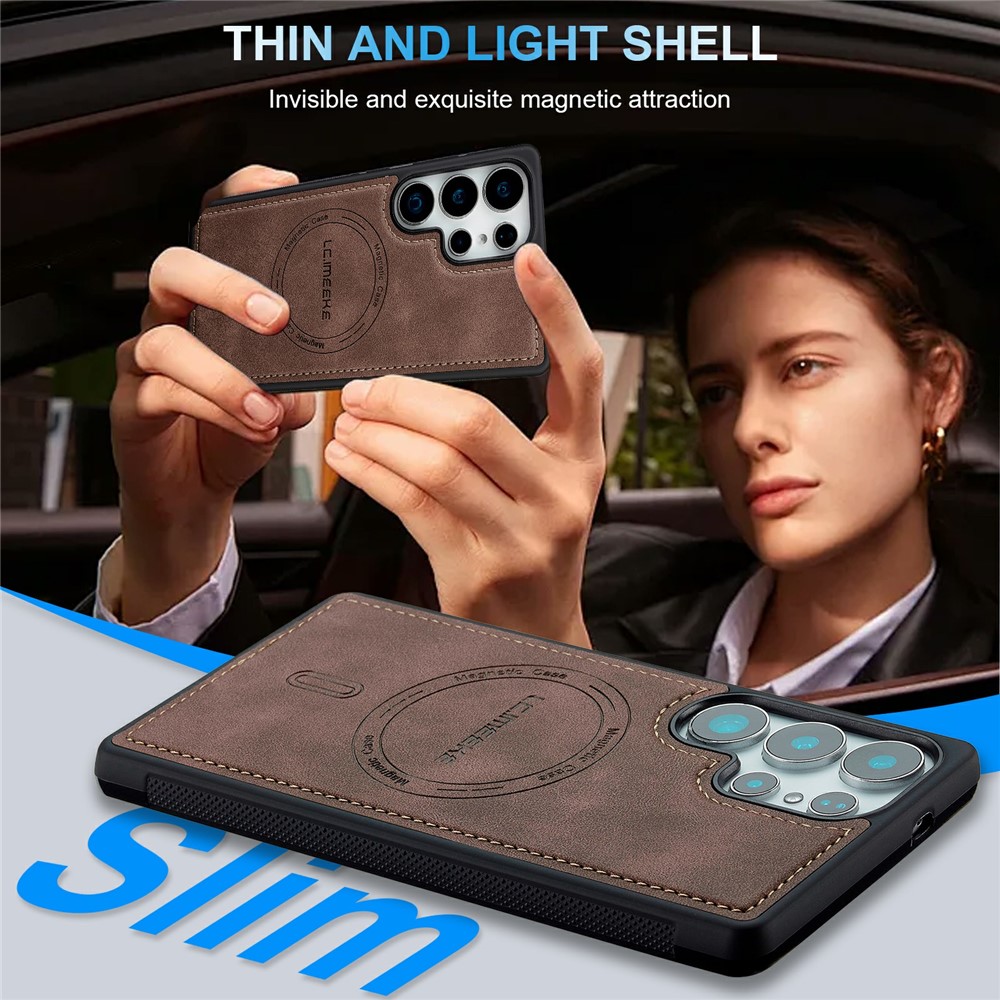 LC.IMEEKE LC.IMEEKE Samsung Galaxy S26 Ultra Skal MagSafe Läder - Teknikhallen.se