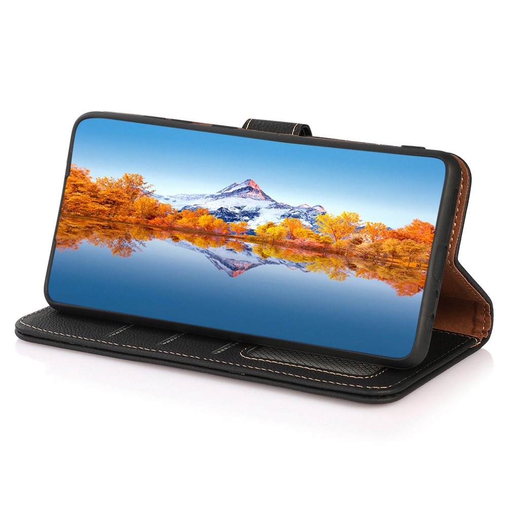 KHAZNEH KHAZNEH Samsung Galaxy S26 Fodral Äkta Läder Svart - Teknikhallen.se