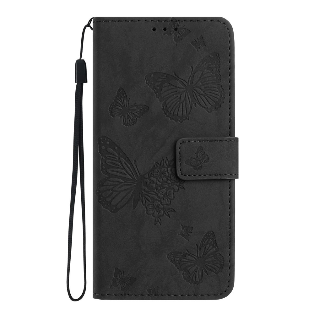  Samsung Galaxy S26 Fodral Fjäril Tryck Svart - Teknikhallen.se