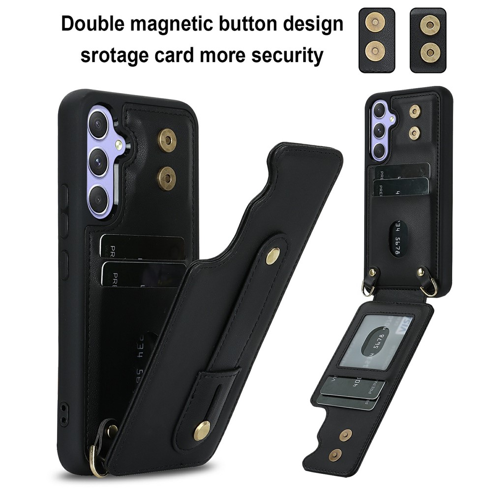  Samsung Galaxy S26 Skal Multifunktionellt Läder Svart - Teknikhallen.se