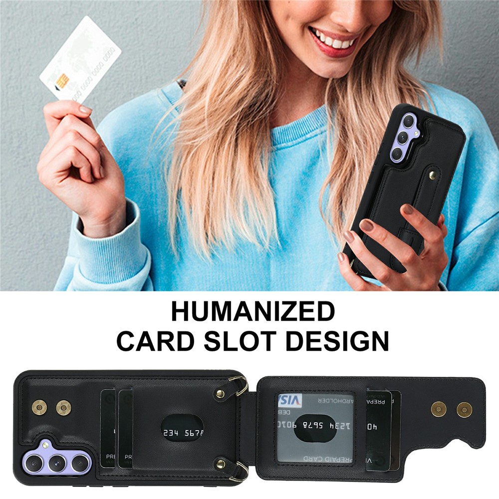  Samsung Galaxy S26 Skal Multifunktionellt Läder Svart - Teknikhallen.se