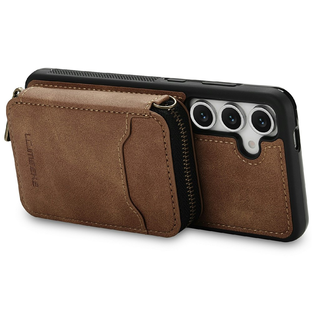 LC.IMEEKE LC.IMEEKE Galaxy S26 Skal Avtagbar Korthållare Brun - Teknikhallen.se
