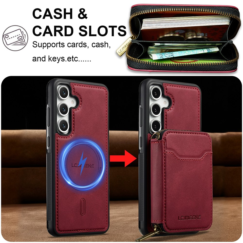 LC.IMEEKE LC.IMEEKE Galaxy S26 Skal Avtagbar Korthållare Röd - Teknikhallen.se