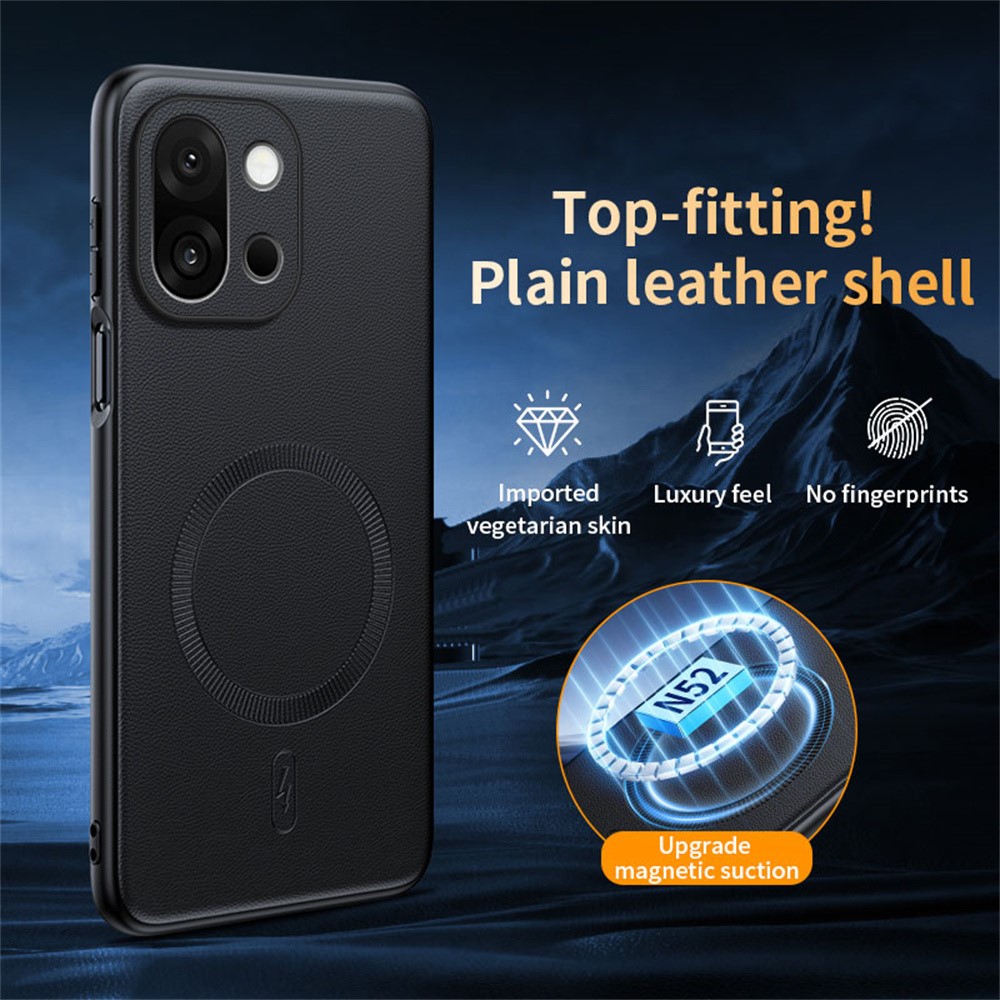  OnePlus 15 Skal MagSafe Läder Svart - Teknikhallen.se