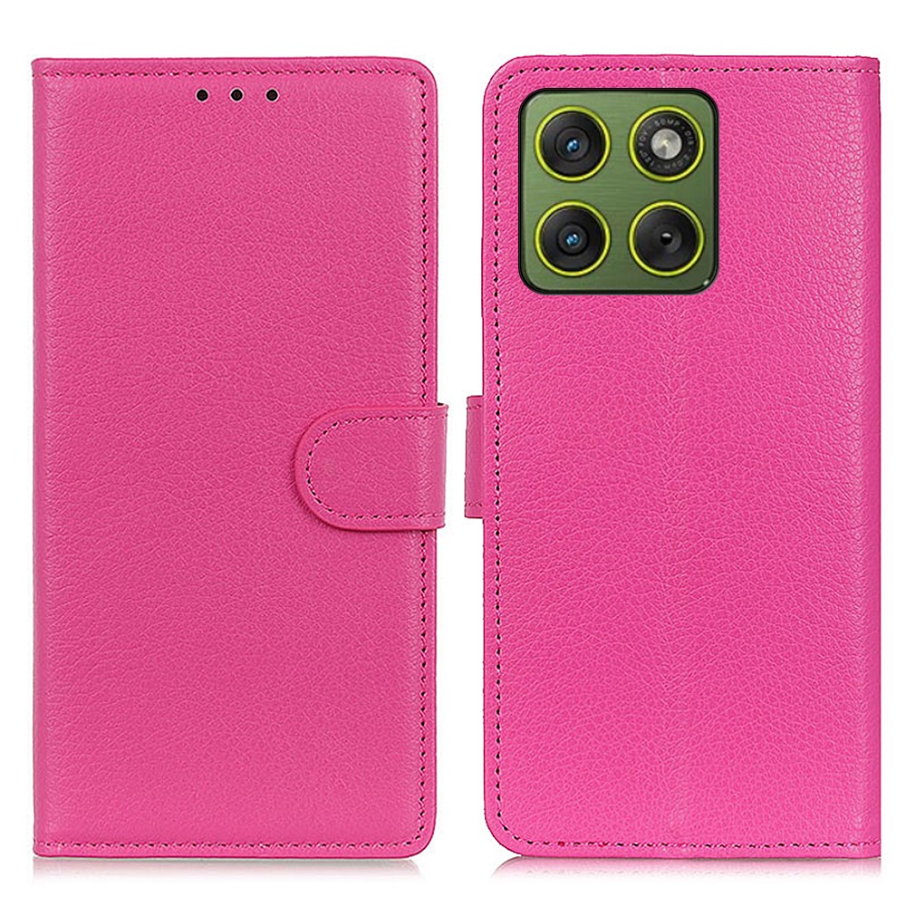  Motorola Edge 70 Fodral Litchi Läder Rosa - Teknikhallen.se