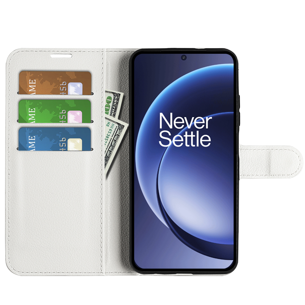  OnePlus 15 Fodral Litchi Läder Vit - Teknikhallen.se