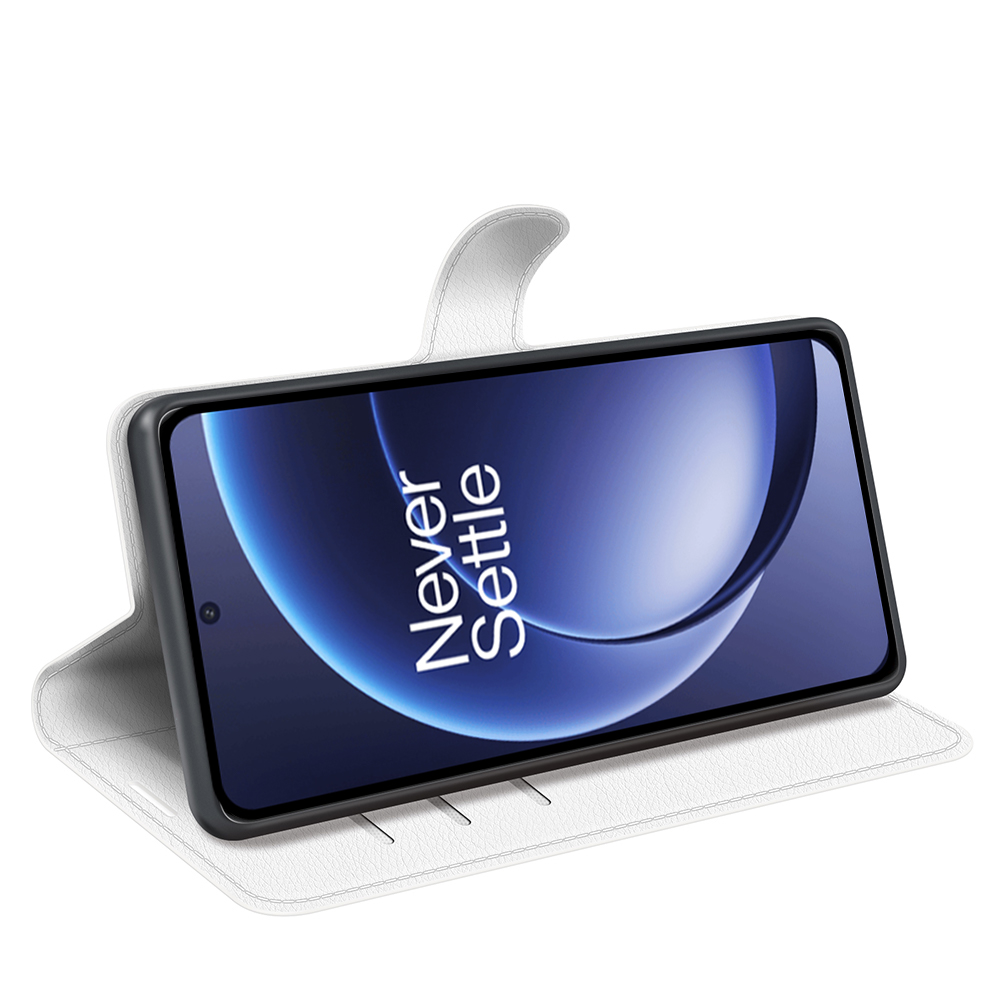  OnePlus 15 Fodral Litchi Läder Vit - Teknikhallen.se