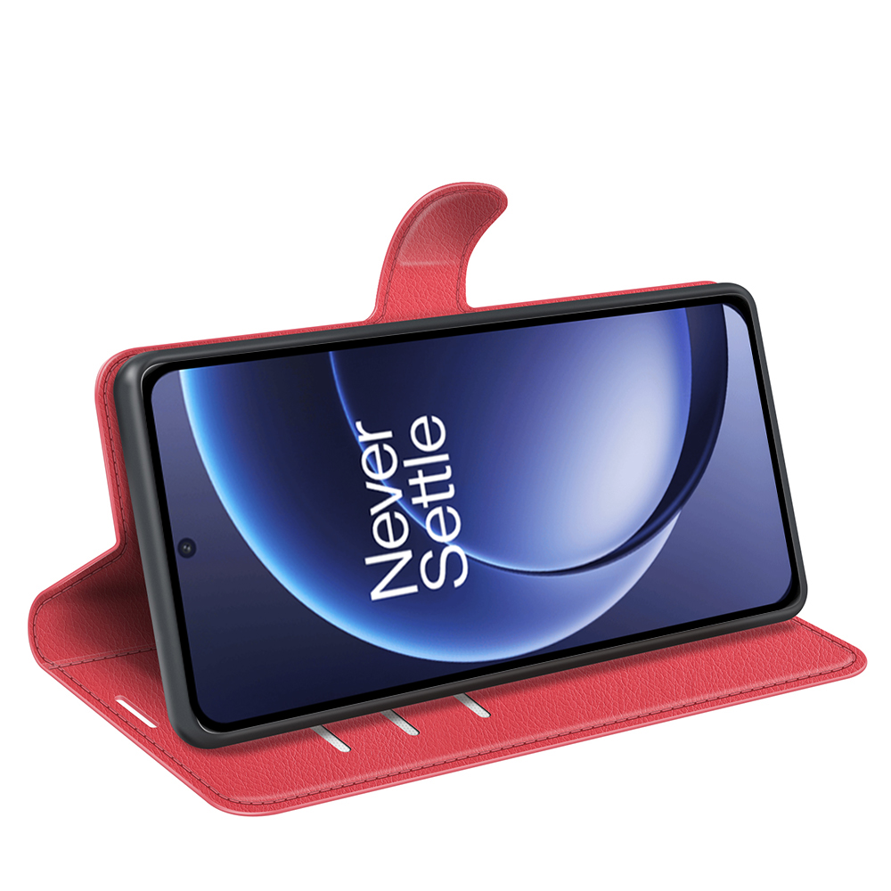  OnePlus 15 Fodral Litchi Läder Röd - Teknikhallen.se