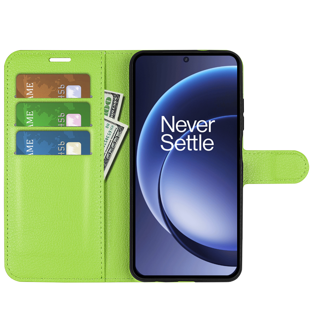  OnePlus 15 Fodral Litchi Läder Grön - Teknikhallen.se