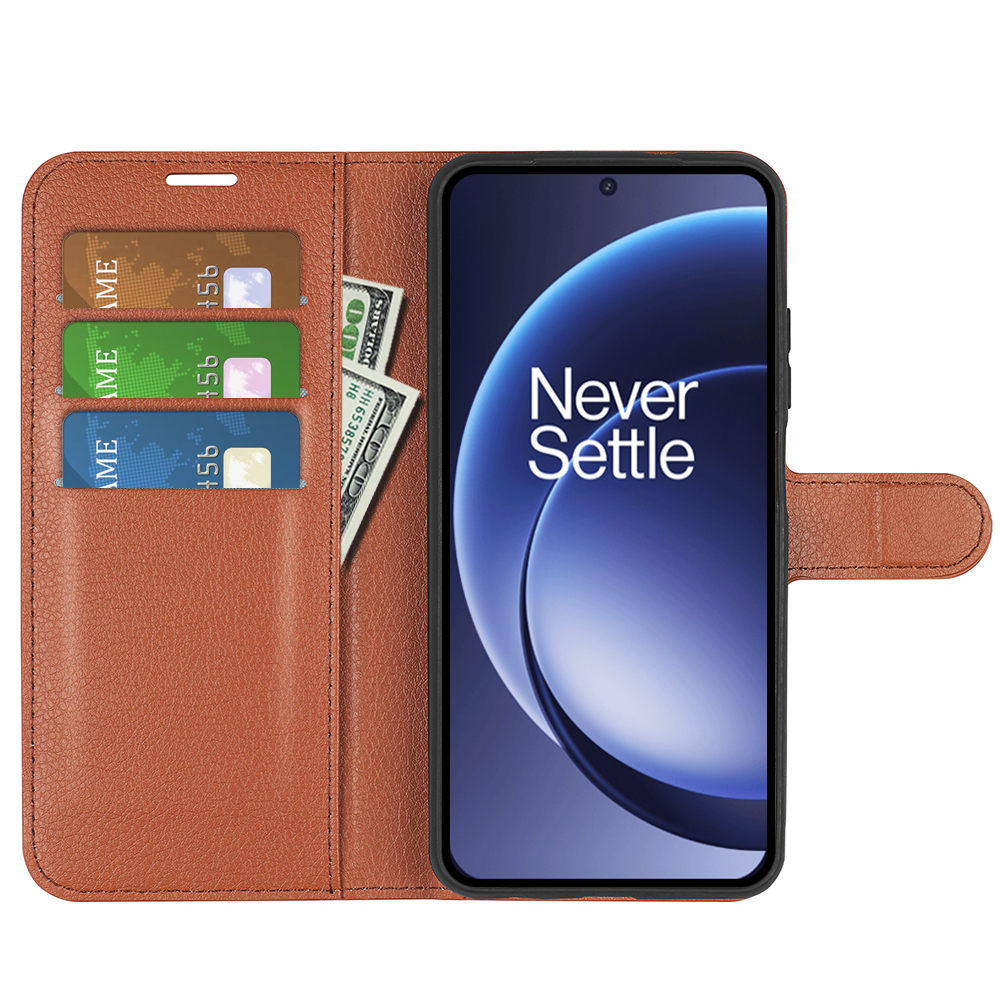  OnePlus 15 Fodral Litchi Läder Brun - Teknikhallen.se