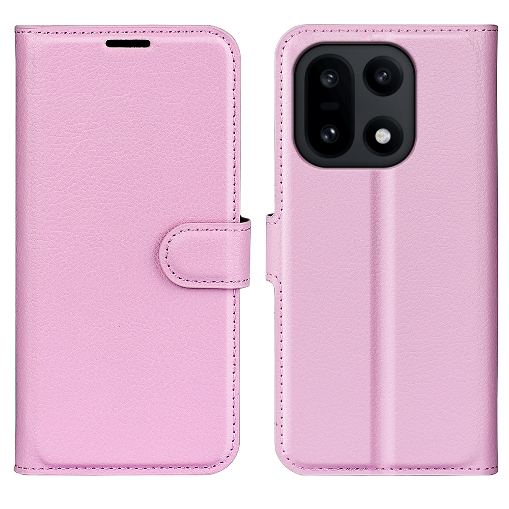  OnePlus 15 Fodral Litchi Läder Ljus Rosa - Teknikhallen.se