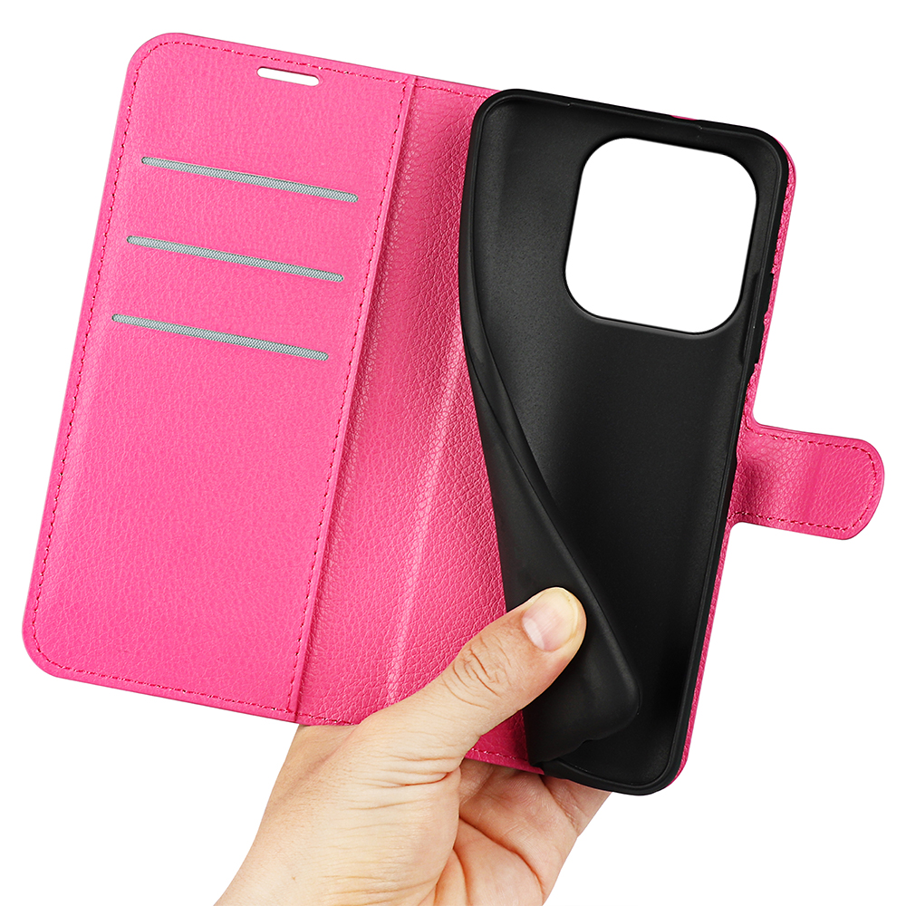  OnePlus 15 Fodral Litchi Läder Rosa - Teknikhallen.se