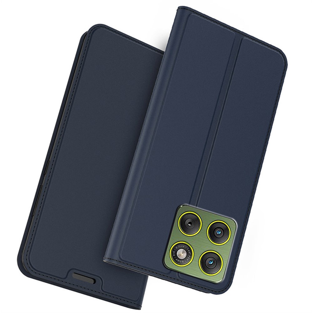  Motorola Edge 70 Fodral Flip Läder Blå - Teknikhallen.se