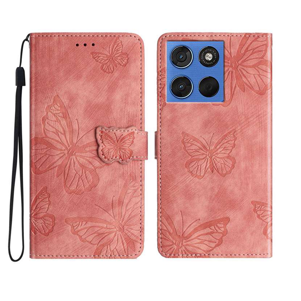  Motorola Edge 70 Fodral Med Fjäril Tryck Rosa - Teknikhallen.se