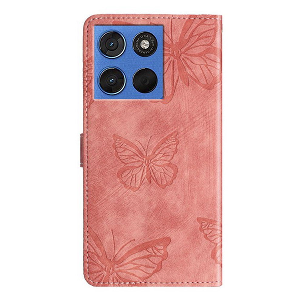  Motorola Edge 70 Fodral Med Fjäril Tryck Rosa - Teknikhallen.se