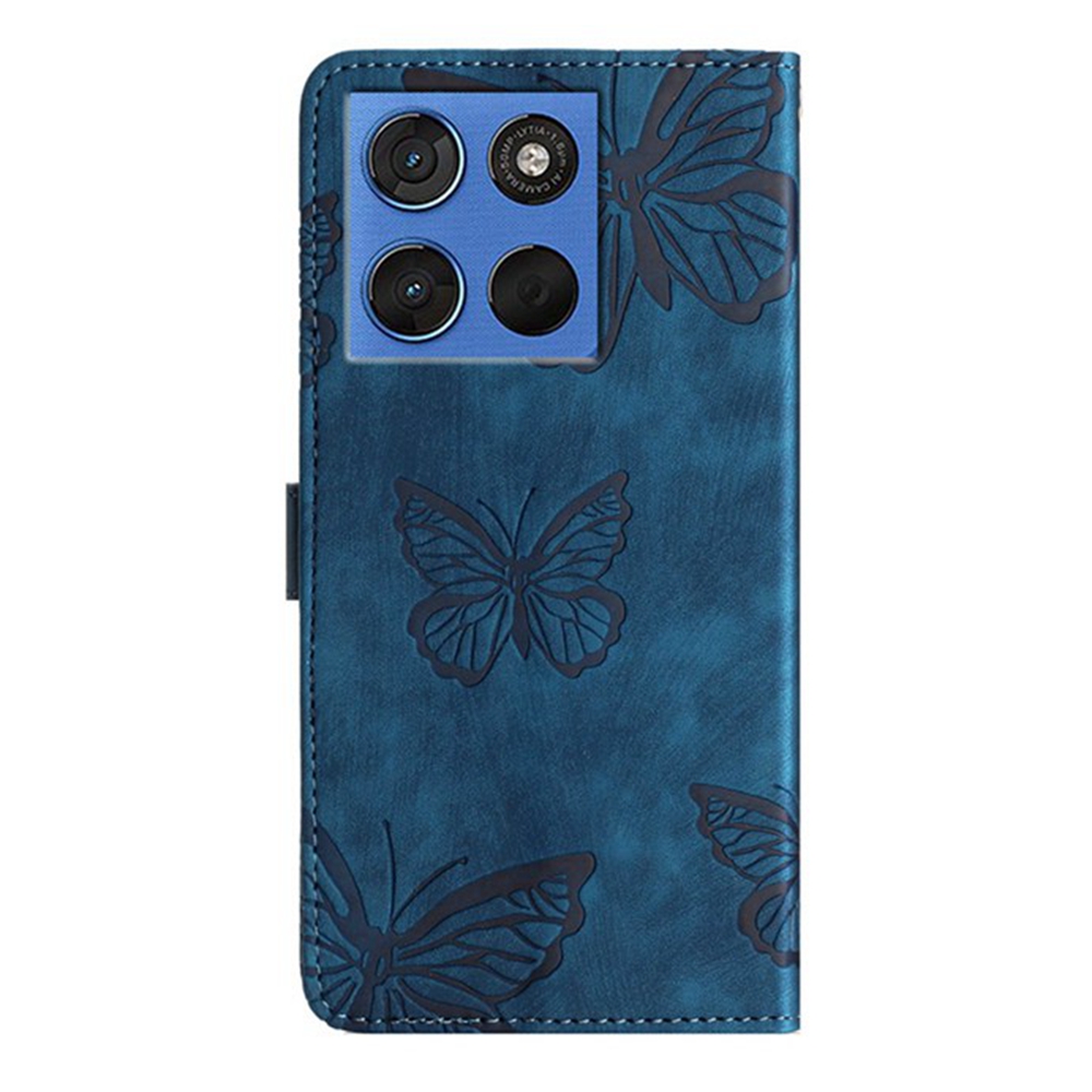  Motorola Edge 70 Fodral Med Fjäril Tryck Blå - Teknikhallen.se