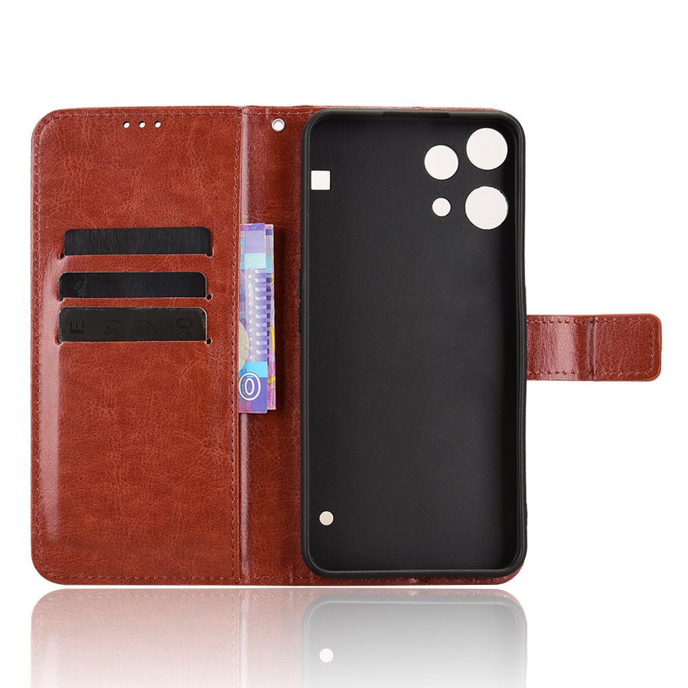  Nothing Phone 3a Lite Fodral Crazy Horse Läder Brun - Teknikhallen.se