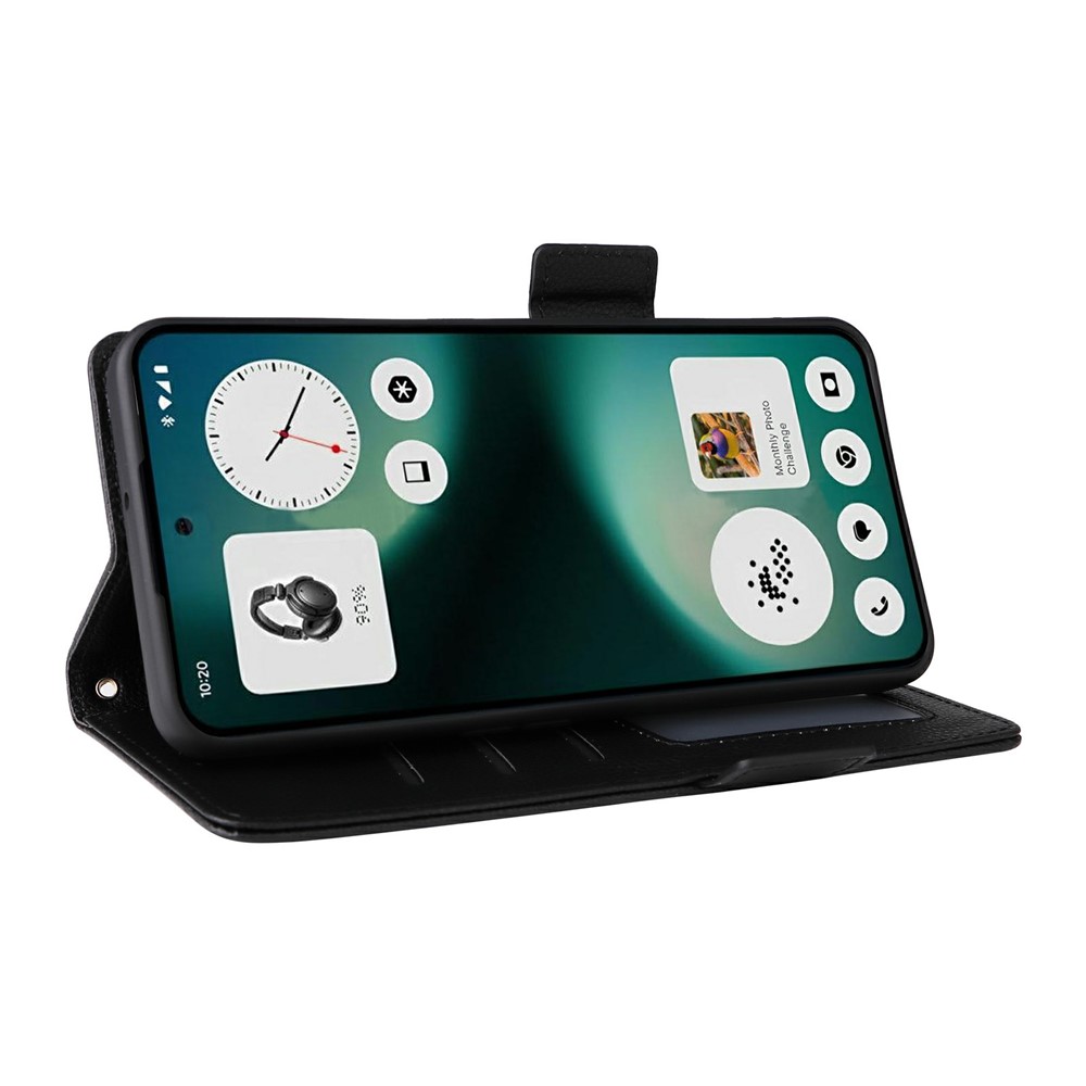  Nothing Phone 3a Lite Fodral Litchi Läder Svart - Teknikhallen.se