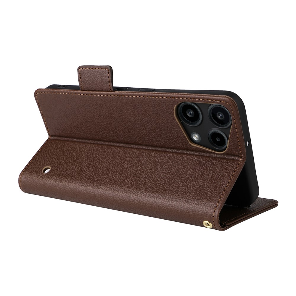  Nothing Phone 3a Lite Fodral Litchi Läder Brun - Teknikhallen.se