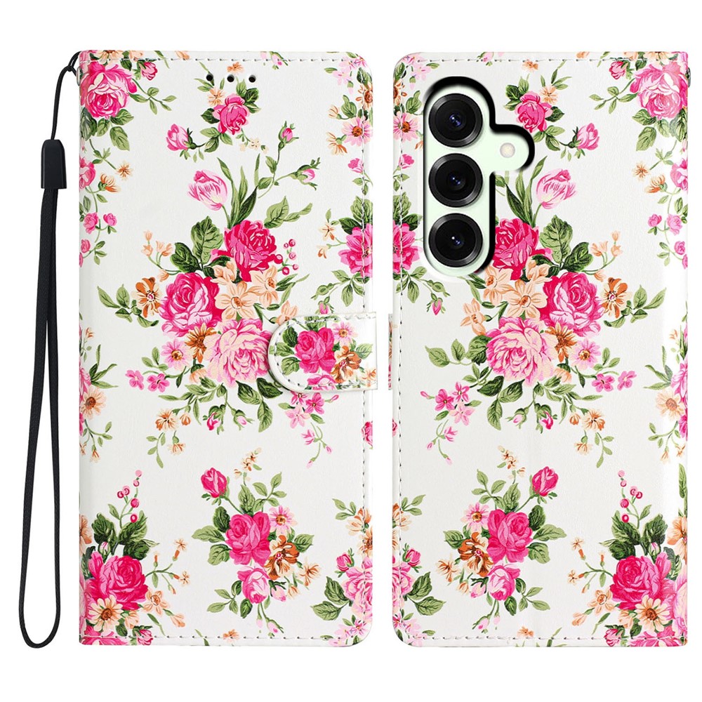  Samsung Galaxy A37 5G Fodral Med Tryck Rosa Blommor - Teknikhallen.se