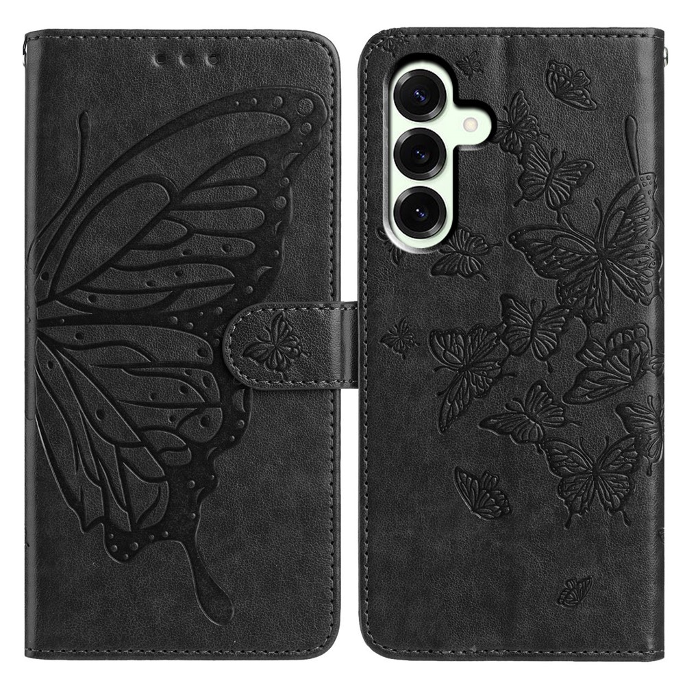  Samsung Galaxy A37 5G Fodral Med Fjäril Tryck Svart - Teknikhallen.se