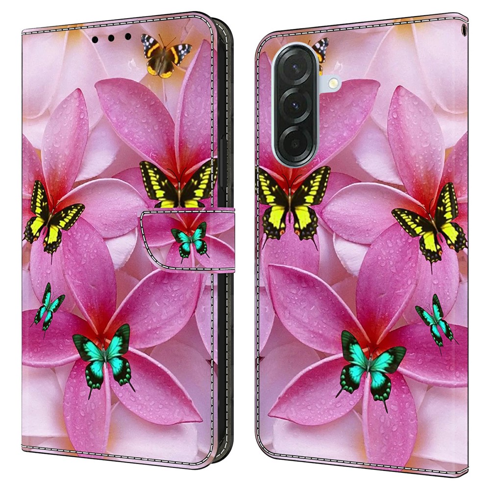  Samsung Galaxy A37 5G Fodral Läder Blommor / Fjärilar - Teknikhallen.se